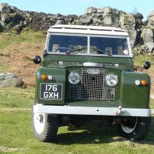 Land Rover series 2a is on Ilkley moors near the cow and calf rocks
