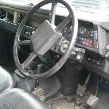 The interior of the V8 land rover 90 