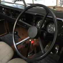 The instrument panel and steering wheel are in very good condition
