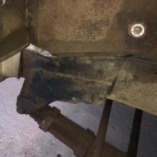 The land rover chassis is in very nice condition and this is the front chassis leg