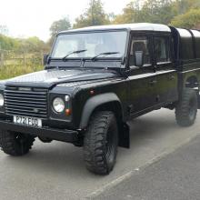 The 130 land Rover hs now been refurbished and is painted black with matching Ifor canopy