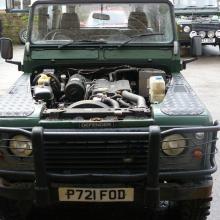 Front end of a Land rover 130 before being refurbished 