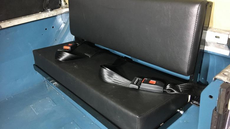 The rear of the Land Rover can be fitted with 2 bench seats each can carry 2 persons