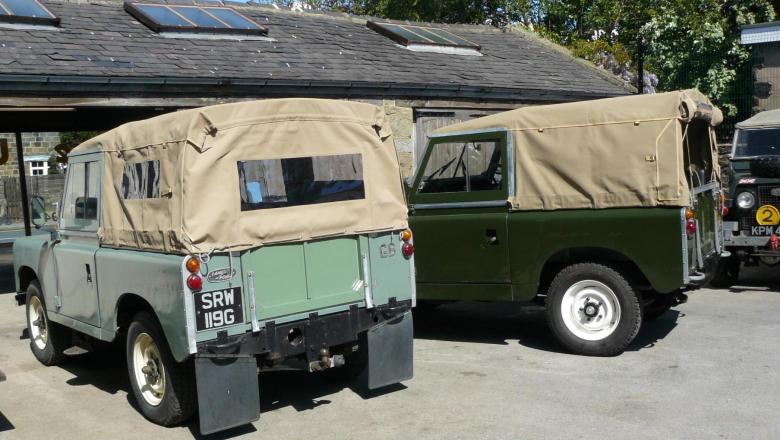 Two land rover series 2a's have just had the hard tops removed and soft tops fitted 