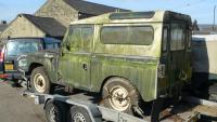 land rover restoration project on arrival.